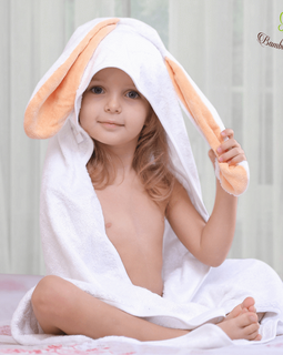 Bamboo Viscose Amber Bunny Hooded Towel & 2 Washcloths